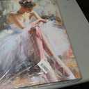 Pink Ballerina Girl Canvas Wall Art Ballet Lover Wall Decor Picture, 16"L x 12"W