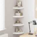 vidaXL Floating Corner Shelves 4 pcs White 9.8"x9.8"x1.5" MDF, 25 x 25 x 3.8 cm/4x