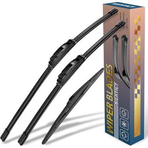 3Pcs Windshield Wiper Blades for Mazda 3 2014 2015 2016 2017 2018, Original Equipment Replacement Automotive Windshield Wiper Blades for My Car - 24"/18"/12" (Set of 3) U/J HOOK