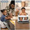 Ingenuity Baby Base 2-in-1 Booster Feeding and Floor Seat with Self-Storing Tray - Slate