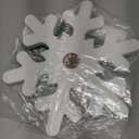 Lallisa Snowflake Cake Stand 11'' x 11'' Christmas Winter Wooden Cake Stand Rustic White Pedestal Plate Winter Dessert Holder Centerpieces for Frozen Wedding Birthday Party Supplies Table Decorations