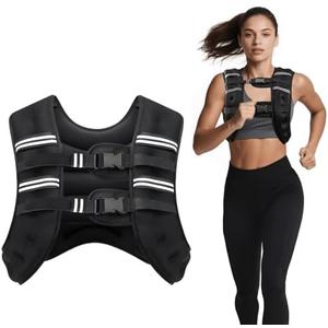 Ragebby Weighted Vest, 12lbs Vest for Men Women with Reflective Stripe, Body Weight Vests Adjustable for Workout, Strength Training, Running, Fitness, Muscle Building, Weight Loss