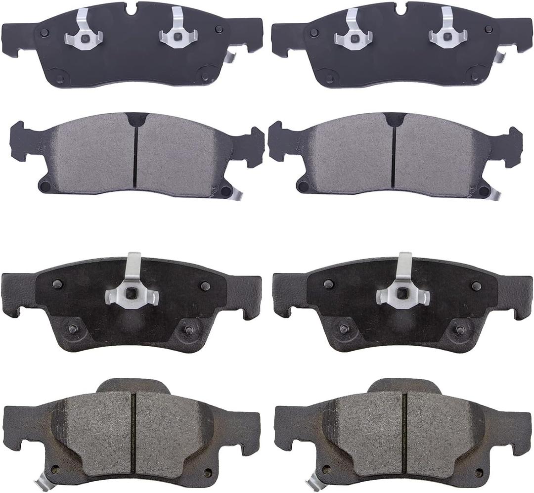 Replacement for Brake Pads Front and Rear Ceramic Dodge Durango 2011-2020, Jeep Grand Cherokee 2011-2018 (D1455,D1498)