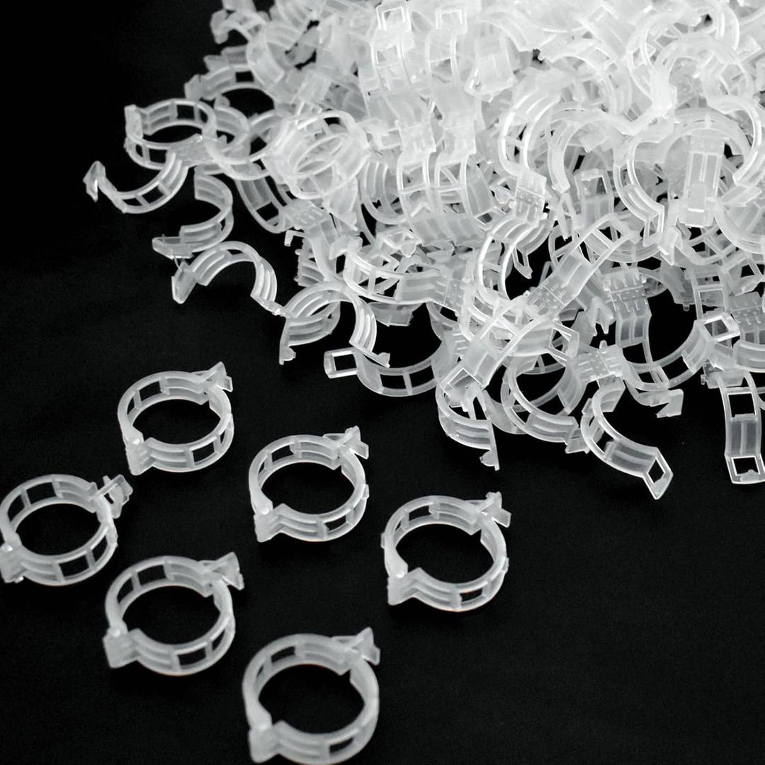 200 Pcs Plant Support Garden Clips, Tomato Clips, Crop Clips for Vine Vegetables, Fixing Tomato, Sweet Pepper, Eggplant, Makes Plants Grow Upright and Healthier (White)