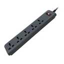 5-Socket Power Strip Extension Board with Switch, Black