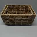 StorageWorks Wicker Baskets for Organizing, Handwoven Storage Basket with Built-in Handles, Banana Leaf Organizer for Home Decor, Set of 2