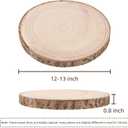 Maputune 4 Pcs 12-13 inches Large Unfinished Wood Slices for Centerpieces, Natural Rustic Wooden Plate for DIY Craft, Round Wood Chips for Table Signage Painting Wedding Party Christmas Decor