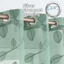 BGment Dark Green Sheer Curtains 84 Inches Long - Embroidered Leaf Pattern Light Filtering Cottage Core Botanical Semi Sheer Grommet Window Drapes for Farmhouse Living Room, 2 Panels, 52 x 84 Inch