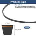 uxcell 2 Pcs 3L380 Classic Wrapped Rubber V-Belt, 38"(965mm) Outside Circumference, 3L Profile V Belt 3/8" Width 7/32" Height