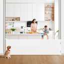 DEAR LOV Retractable Baby Gate, Mesh Baby Gate or Mesh Dog Gate, 33" Tall, Extends up to 118" Wide, Child Safety Gate for Doorways, Stairs, Hallways, Indoor/Outdoor (33"x118", White)
