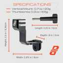 Dango Design Vertical Mount L-Bracket Elbow Adapter for GoPro Hero 9/10/11/12/13 Black | 90 Degree Rotation | CNC Aluminum