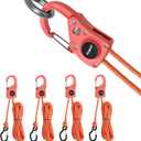 Ayaport Rope Tie Down Ratchet with Safety Lock Clip 1/4" x 12' Heavy Duty One-Piece Adjustable Kayak Straps for Tent, Tarp, Canopy Tie Downs, 4Pk Orange