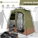 Porayhut Camping Shower Tent Deluxe Changing Room Easy Set Up Privacy Shelter,Large Toilet Tent with Floor Drain Design for Beach, Camping,Hiking with Stakes and Ropes for Stability, Avocado Green