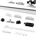 28" Bifold Door Hardware Kit for 2 Doors,Aluminum Sliding Barn Door Hardware Top Mounted for Bathroom, Bedroom, Storeroom, Living Room
