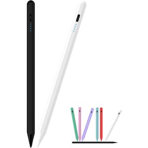 Stylus Pen for Samsung Galaxy Tab A11/A11+/A9/A9+/A8/A7 Lite, Magnetic Capacitive Pen with Fast Charging & 8H Long Battery, Universal for iPad iPhone Android Touch Screens,Black+White
