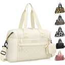 Pritent Diaper Tote, Baby Bags with Pacifier Case, Shoulder Straps, Stroller Clips, Waterproof Mommy Bag - Medium, White