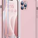 BossKiss Compatible with iPhone 14 Case, Silicone Upgraded [Camera Protection] [2 Pcs 9H Screen Protector], Soft Anti-Scratch Microfiber Lining, 6.1 inch, Blue