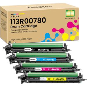 VersaLink C7020 C7025 C7030 Drum Unit Replacement for Xerox 113R00780 VersaLink C7020 C7025 C7030 Drum Cartridge for VersaLink C7020 C7025 C7030 Printer (4-Pack, Black Cyan Magenta Yellow)