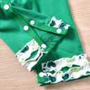 Baby Girl Romper Outfit Newborn Ruffle Button One-Piece Jumpsuit Playsuit With Headband (Green)