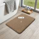 YIHOUSE Bathroom Rugs 17x24, Extra Thick Soft Absorbent Chenille Bath Rug Non-Slip Quick Dry, Machine Washable Bath Mats for Bathroom, Floor, Tub and Shower, Home Decor, Beige