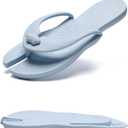 Shower Shoes Travel Slippers for Women Men, Folding Slides Sandals, Portable Hotel Spa Slippers, Waterproof Quick Drying Flip Flops, Beach Sandals (Blue)