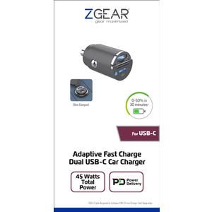 ZGear® 45 Watt Dual USB C Car Charger
