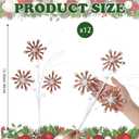 Weysat 12 Pcs Gingerbread Picks for Christmas Tree Gingerbread Christmas Decorations Xmas Tree Topper Sprays Ornament for Vase Filler Craft Holiday Indoor Party Decorations