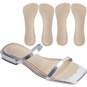 4 Count Pigskin High Heel Inserts Women, Cushion Insoles for Dress Shoes Anti-Slip, Adhesive Arch Support Shoe Inserts Shock Absorb, Insoles for Flats Open Toe Shoes No Show, S 5-8