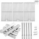 Replacement Kit for Kitchen Aid 720-0893 720-0893A 720-0893D 720-0893G, 7MM Stainless Steel Cooking Grates, Burners and Heat Plates for Kitchenaid Grill Replacement Parts 5-Burner Gas Grill