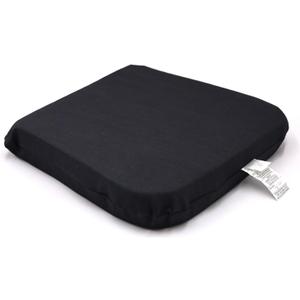 ORGANIC TEXTILES Organic Seat Cushion - 3" Firm Latex with Black Cotton Cover - GOLS/GOTS Certified - Back Tailbone Pressure Relief Support, Office Chair, Gym Bleacher Seats, Car, Sporting Event