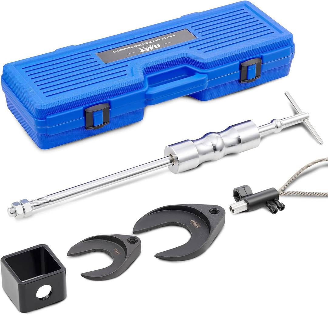 Orion Motor Tech CV Axle Puller Tool with Heavy Duty Slide Hammer, 8 pc CV Joint Removal Tool with 2" and 2.5" CV Joint Fork, CV Axle Removal Tool with Outer CV Joint Adapter Steel Cable Adapter
