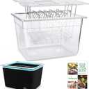 HOMENOTE Container 12 Quart with Lid & Rack and Sleeve - BPA Free Complete Sous Vide Accessories Kit with Cookbook For Anova and Most Sous Vide Cookers
