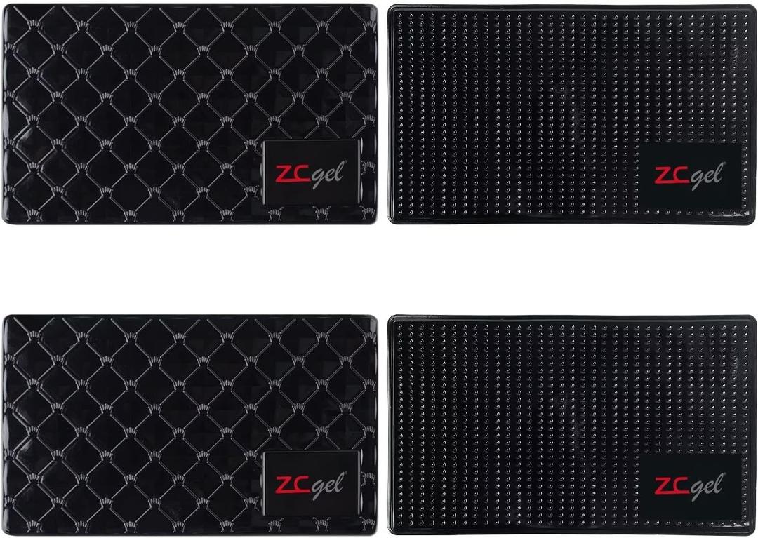 Sticky Dash Pad (4 Pack), Removable and Traceless Car Dashboard Mat with Heat Resistant, Sticky Non-Slip Dashboard Gel Pad for Cell Phone, Sunglasses, Keys, Coins and More (Size: 5.9" x 3.5") (middle)