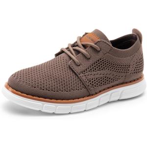 Bruno Marc Boy's Mesh Sneakers Oxfords Casual Dress Lace-Up Lightweight Walking Shoes (5 Big Kid, Brown)