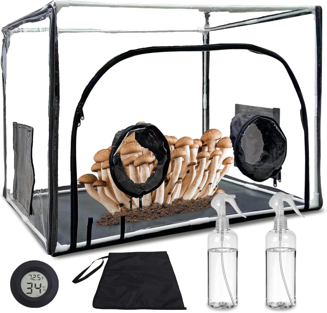 Large Mushroom Growing Room Kit, Still Air Box High-Visibility Tear-Resistant Wrinkle Resistant Mycology Mushroom Grow Tent, Fume Hood Propagation Breeding Stations for Mushroom Spores Substrate