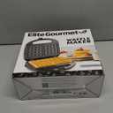 Elite Gourmet Maxi-Matic Electric Nonstick Belgian Waffle Iron Snack Maker Machine, Breakfast, Sandwiches, Compact & Portable, 2 Slice, Black