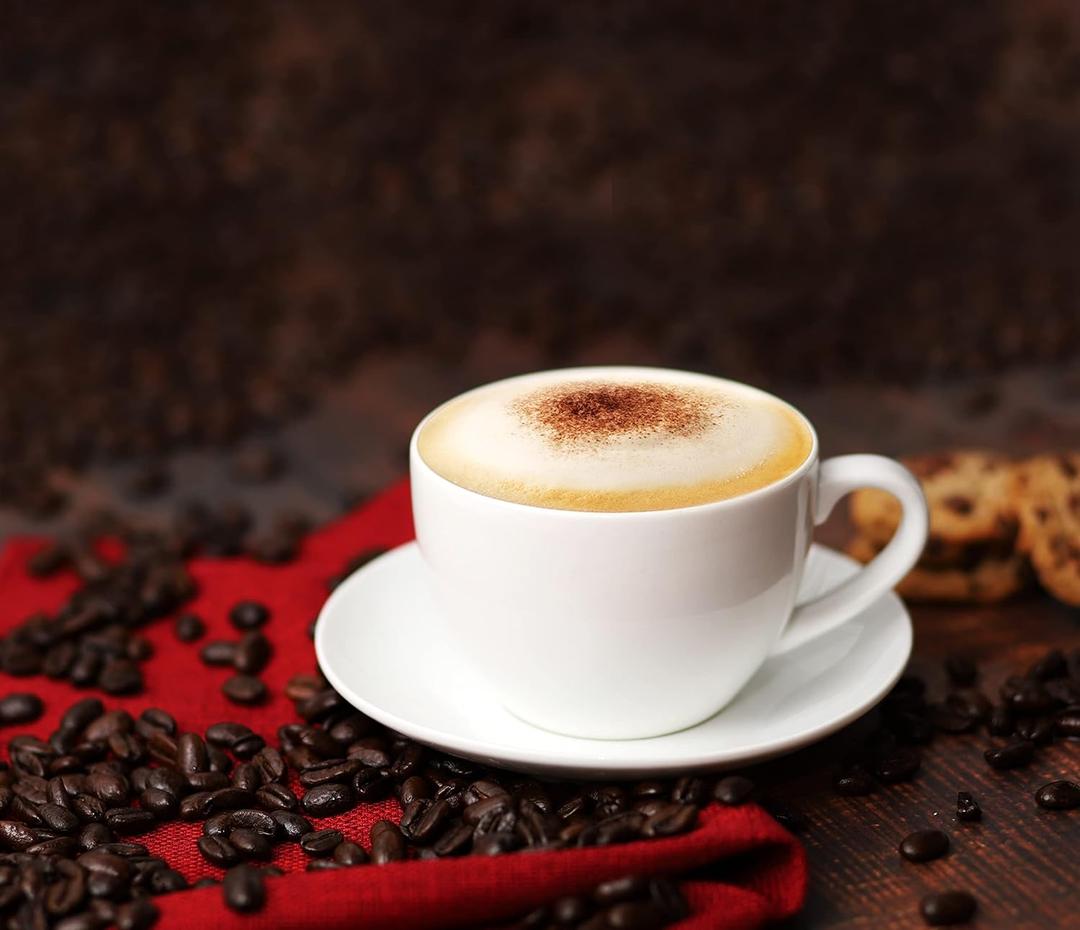  Degree Firing Process 5OZ White Coffee Cups With Saucers For Specialty Coffee Drinks Cappuccino and Tea 4 PCS/Set White