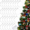 100 Pack Christmas Tree Ornaments Blanks - 4 Inch Clear Round Acrylic Flat Disc Ornaments Blanks Christmas DIY Crafts Transparent Circle Discs for Xmas Winter New Year Party Hanging Decorations
