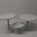 HBlife 3-PCS White Cake Stand Set (8"/10"/12" Plate) for 6-10 Inch Cakes, Perfect Dessert Table Display Set, Cupcake&Cake Stands for Party, Wedding, Birthday, Baby Shower, Anniversary (Metal)