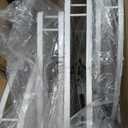 HapiRm Standing Corner Shower Caddy - 4 Tier Shower Organizer Corner with Soap Holder and 4 Hooks, Rustproof Bathroom Storage Shelves with Adhesives, White