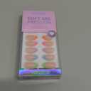 BTArtbox Press On Nails Short - Soft Gel French Tip Press On Nails, Colorful Almond Glue On Nails, Reusable Stick On Nails in 16 Sizes, Neon Rainbow French