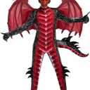 Spooktacular Creations Halloween Kid Dragon Costume, Boys Dragon Wings, Tail and Mask Set for Halloween Dress Up (Small(5-7 yrs), Red)
