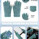 Aneco Winter Warm Knitted Scarf Beanie Hat and Gloves Set Men & Women's Soft Stretch Hat Scarf and Mitten Set (Mint)