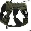 AUROTH Tactical Dog Harness for Large Dogs No Pull Adjustable Pet Harness Reflective K9 Working Training Easy Control Pet Vest Military Service Dog Harnesses, Green - Deep Enrich, M(Neck:16-22",Chest:22-33"),35-50 lbs