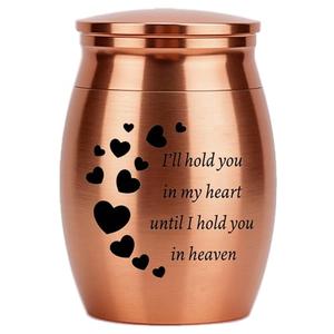 CREATCABIN Mini Urn Small Keepsake Cremation Urns Ashes Holder Miniature Burial Funeral Container Jar Stainless Steel for Human Ashes Pet Dog Cat 1.57 x 1.18 Inch-I'll Hold You in My Heart