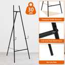 Metal Easel Stand with Chain Support for Mirror,Iron Floor Easels for Display Wedding Sign,58 Inch Adjustable Arts & Crafts Easels(Black)