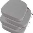 idee-home Outdoor Chair Cushions Set of 4, 17" x 17" x 3" Thick Patio Furniture Outdoor Seat Cushions Waterproof with Ties, Dining Pads (Silver Grey)