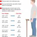 Wooden Walking Cane with 5 Height for Men and Women, Handmade Wood Cane with Comfort Grip Handle, Supportive Mobility Aid for Seniors, Fashionable & Classic Lightweight Stick, 36"