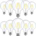 Sunco 10 Pack G25 LED Vanity Light Bulbs, Filament Edison Globe, Vanity Lighting Bulb for Bathroom Bedroom, 500 LM, 5W (60W Equivalent), 5000K Daylight, Dimmable, E26 Base, Clear UL