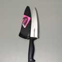 Farberware Edgekeeper 8-Inch Chef Knife with Self-Sharpening Blade Cover, High Carbon-Stainless Steel Kitchen Knife with Ergonomic Handle, Razor-Sharp Knife, Black